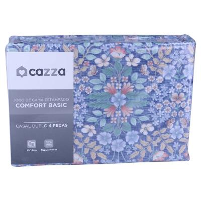 Jogo de Cama Casal Cazza Microfibra Floral Duplo 4 Peças - Item Sortido