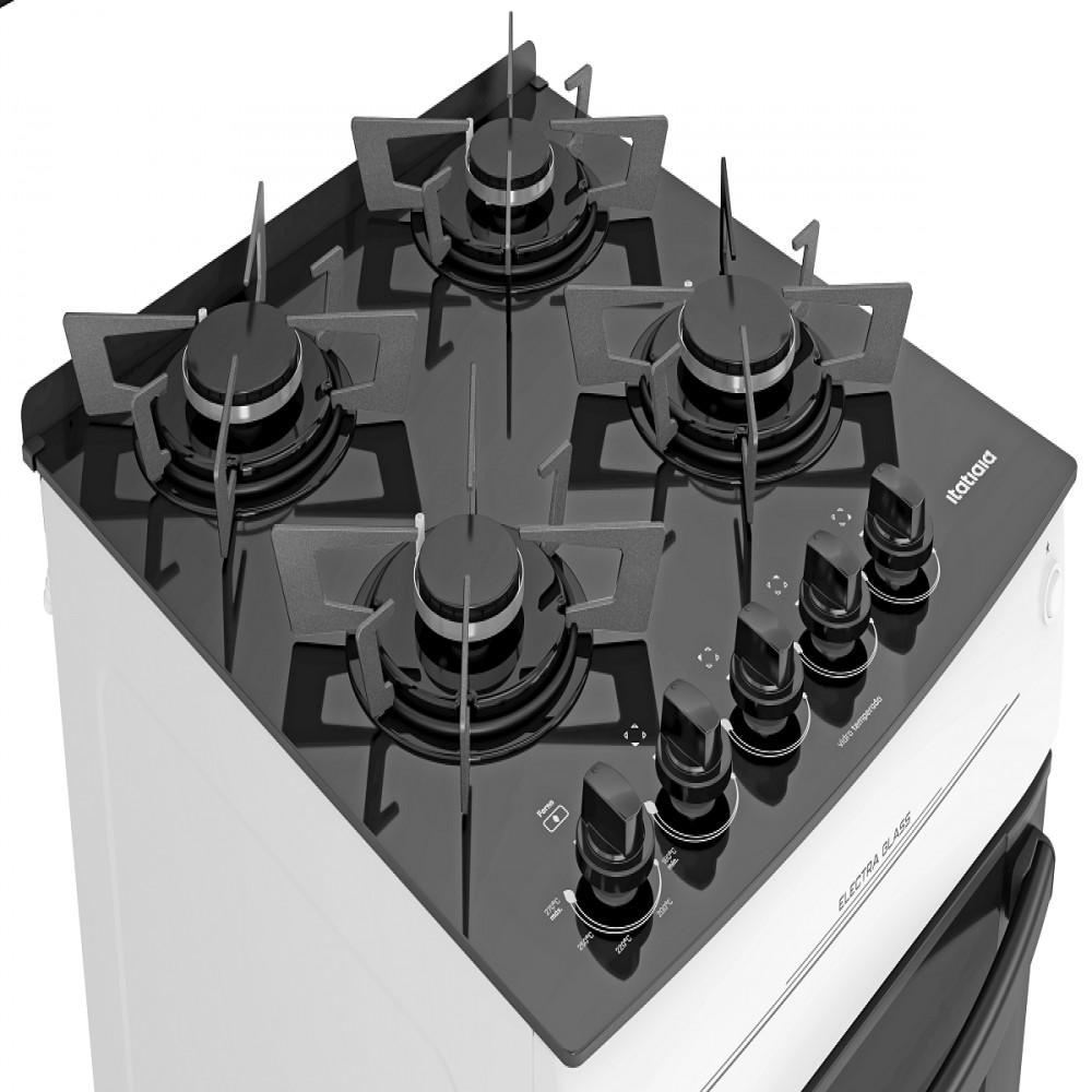 Fogão 4 Bocas à Gás Itatiaia Electra Glass Mesa de Vidro e Acendimento Automático - 1