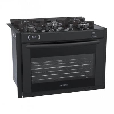 Fogao de Embutir 5 Bocas Venax Gaudi Prisma Vitreo Bl Venax