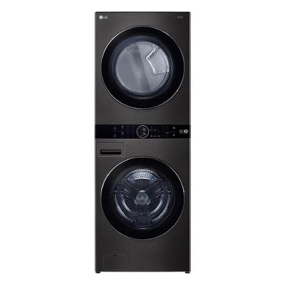 Lavadora e Secadora Elétrica Smart LG WashTower 17kg Aço Escovado Preto com Inteligência Artificial AIDD WK17BS6A 220V