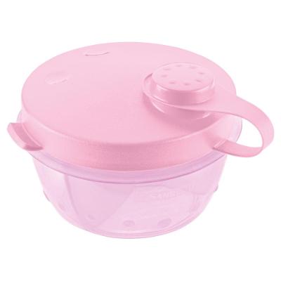 Pote para Leite em Pó Plástico Rosa 280ml Baby Sanremo