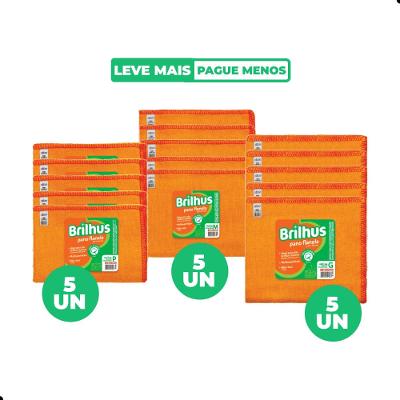 Kit 15 Panos Flanela 5P 5M 5G 100% Algodão Brilhus