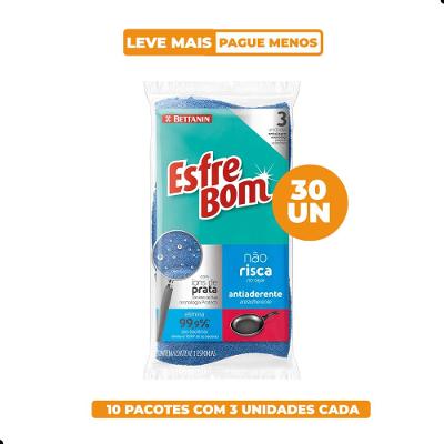 Kit Esponja Multiuso Não Risca EsfreBom 30 Unidades