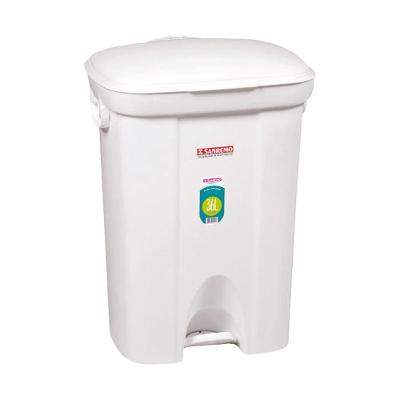 Lixeira Plástica com Pedal Branca 36L Casablanca Sanremo