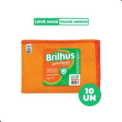 Kit Pano Flanela Tam P 100% Algodão Brilhus 10 Unidades