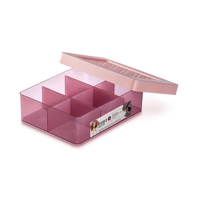 Caixa Porta-Joias Plástica com 6 Divisórias Rosé Hana Ordene