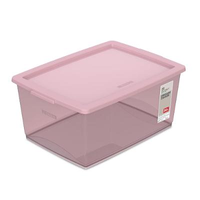 Caixa Organizadora Plástica Rosé 30L My Closet Ordene