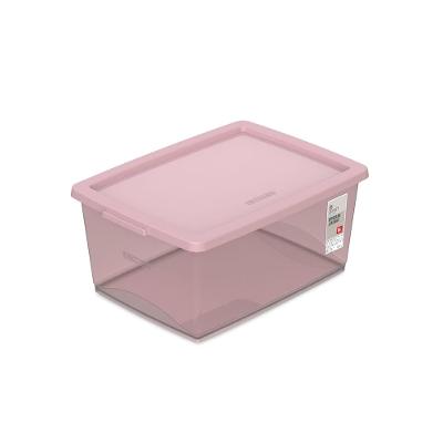 Caixa Organizadora Plástica Rosé 15L My Closet Ordene