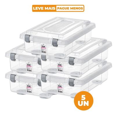 Kit Caixa Organizadora Transparente 2,3L 5 unidades Top Stock Sanremo