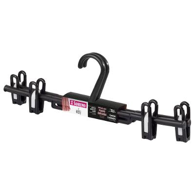 Cabide Plástico para Saia e Calça com Presilha Preto 33cm Easy Sanremo 2 Unidades