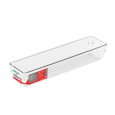 Cesto Organizador Plástico Multiuso GG Clear Transparente Utti Ordene 7,5CM