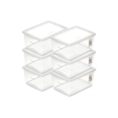 Kit Caixa Organizadora Plástica Cristal 7,5L Ordene 6un