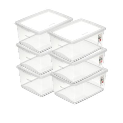 Kit Caixa Organizadora Plástica Cristal 15L Ordene 6un