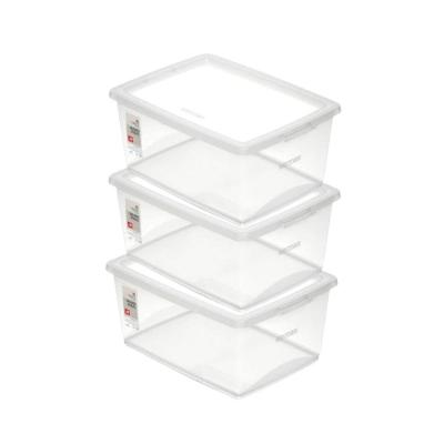Kit Caixa Organizadora Plástica Cristal 15L com 3 Unidades Ordene