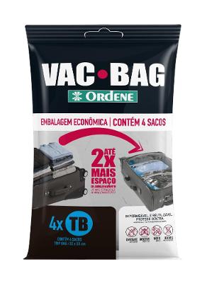 Kit 4 Sacos a Vácuo Organizadores Trip Bag para Viagem Transparente 60x40cm Vac Bag Ordene
