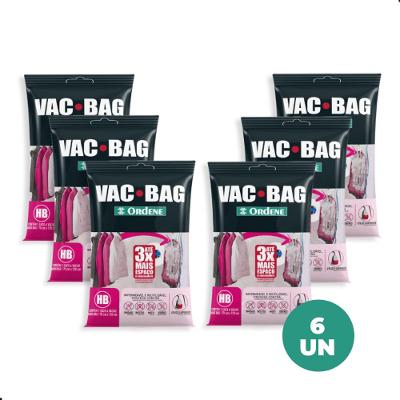 Kit 6 Sacos a Vácuo Organizador Hang Bag com Gancho Vac Bag