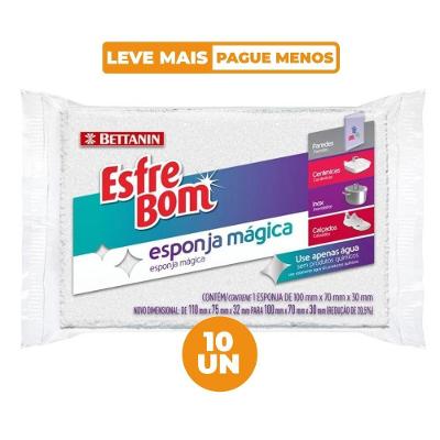 Kit Esponja Mágica EsfreBom com 10 Unidades Bettanin