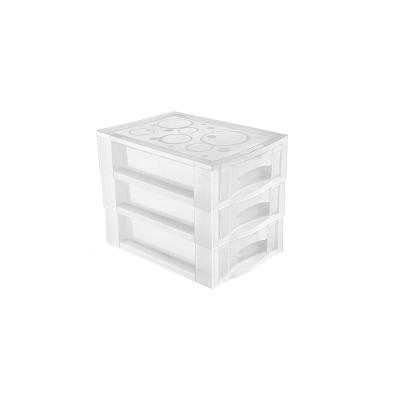 Gaveteiro de Mesa Plástico M com 3 Gavetas Ordene