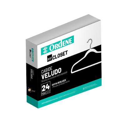 Cabide de Veludo Bege 42cm My Closet Ordene 24 Unidades
