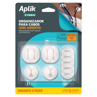 Conjunto Organizador para Cabos 5 Peças Branco Ordene