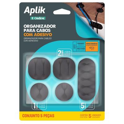 Conjunto Organizador para Cabos 5 Peças Preto Ordene