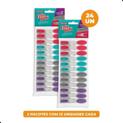 Kit Prendedor de Roupa Emborrachado EsfreBom 24 Unidades