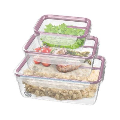 Kit Pote Plástico com Travas Hermético Açaí 3 Peças Sanremo
