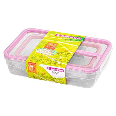 Kit Pote Plástico com Travas Hermético Açaí 2 Peças Sanremo