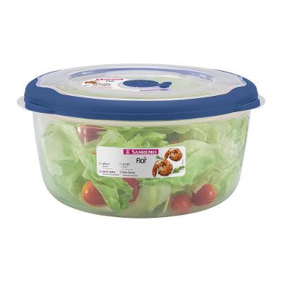 Pote Plástico Redondo Hermético Azul 3,2L Flor Sanremo