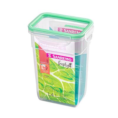 Pote Plástico com Travas Hermético Verde Menta 1,4L Freshy Sanremo