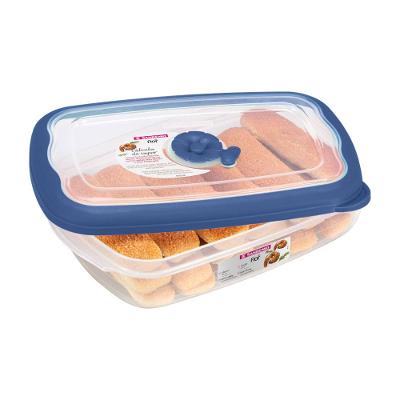 Pote Plástico Retangular Hermético Azul 1,26L Flor Sanremo