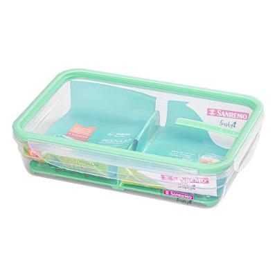 Pote Plástico com Travas Hermético com Grade Verde Menta 1,6L Freshy Sanremo