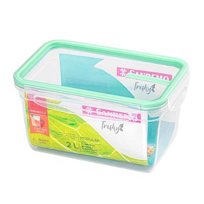 Pote Plástico com Travas Hermético Verde Menta 2L Freshy Sanremo