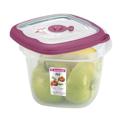 Pote Plástico Quadrado Hermético Açaí 1,6L Flor Sanremo
