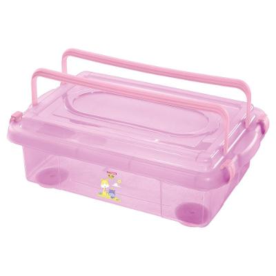 Organizador Plástico com Trava e Alça Rosa 8,6L Baby Sanremo