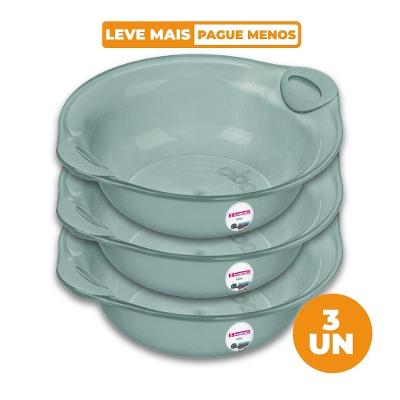 Kit 3 Bacias Plásticas Verde 5L Oba Sanremo