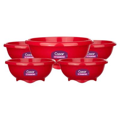 Kit de Sobremesa Tigelas Saladeira 5 Peças Vermelha Casar Sanremo