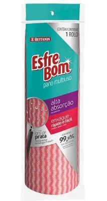 Pano Multiuso Antibacteriano Rolo com 25 unidades Vermelho EsfreBom Bettanin