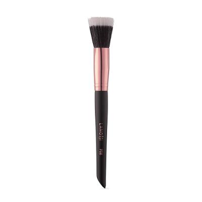 Pincel de Maquiagem Duo Fiber com Cerdas Duplas Multiuso Rosé Black F08 Lanossi