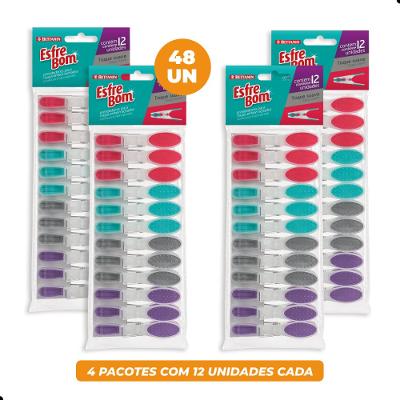 Kit Prendedor de Roupa Emborrachado EsfreBom 48 Unidades