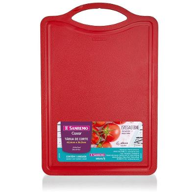 Tábua de Corte Plástica Extragrande Vermelha 42,6cmx26,5cm Casar Sanremo