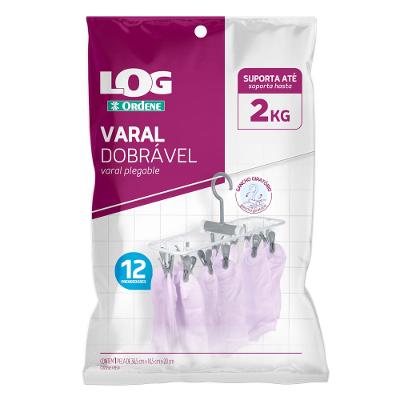 Varal Dobrável com 12 Prendedores Log Ordene
