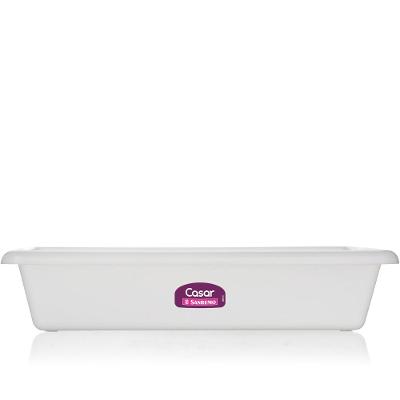 Travessa Retangular Plástica Grande Branca 19,83L Sanremo