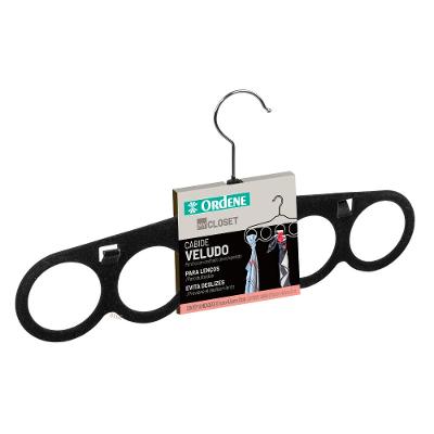 Cabide de Veludo para Lenços Preto My Closet Ordene