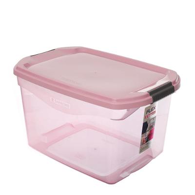 Caixa Organizadora Plástica Rosa 29L Flex Sanremo