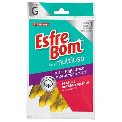 Luva Látex Multiuso Grande Amarela EsfreBom Bettanin
