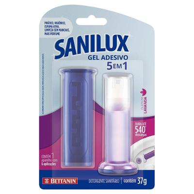 Desodorizador Sanitário em Gel Adesivo 5 em 1 Óleos de Lavanda 37g Sanilux Bettanin