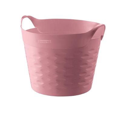 Cesto Organizador Circular Plástico Rosa 20L Moolti Sanremo