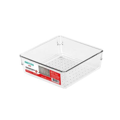 Cesto Organizador Plástico Multiuso P Clear 15,6cm Transparente Utti Ordene
