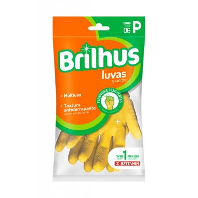 Luva Látex Multiuso Pequena Amarela Brilhus Bettanin